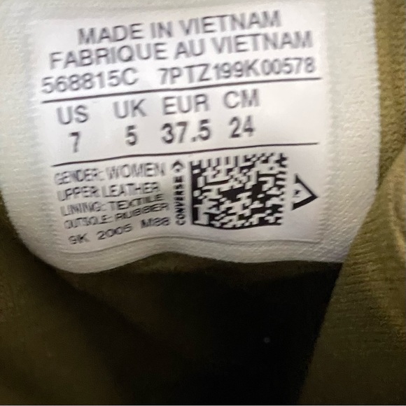 P Converse Chuck Taylor All Star Women's Green Heeled Boots Size 7 - Picture 5 of 6